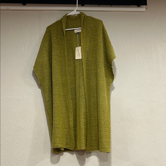 Sweaters - Olive Green Open Front Cardigan